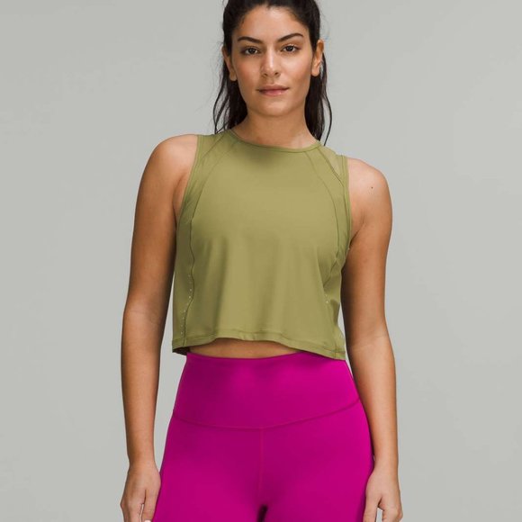lululemon athletica Tops - NWT! Lululemon Sculpt Cropped Tank in Bronze Green Size 6